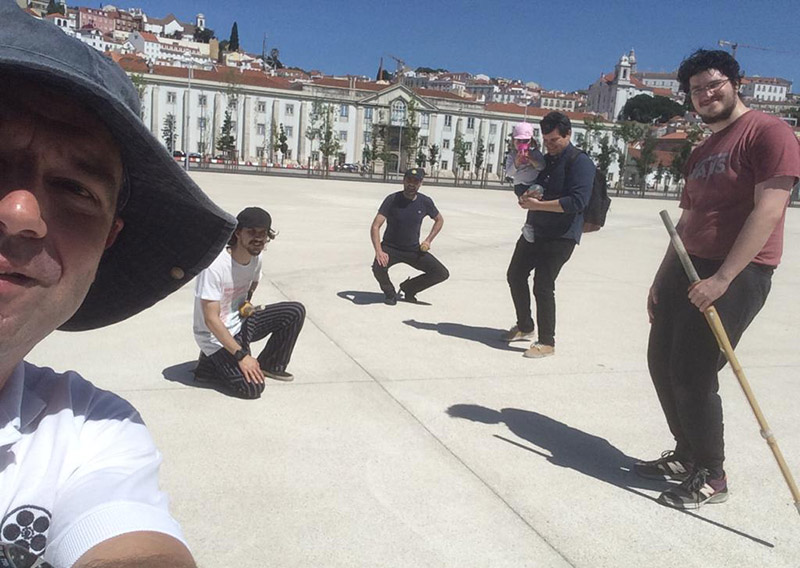 Selfie dos alunos de Lisboa após o treino